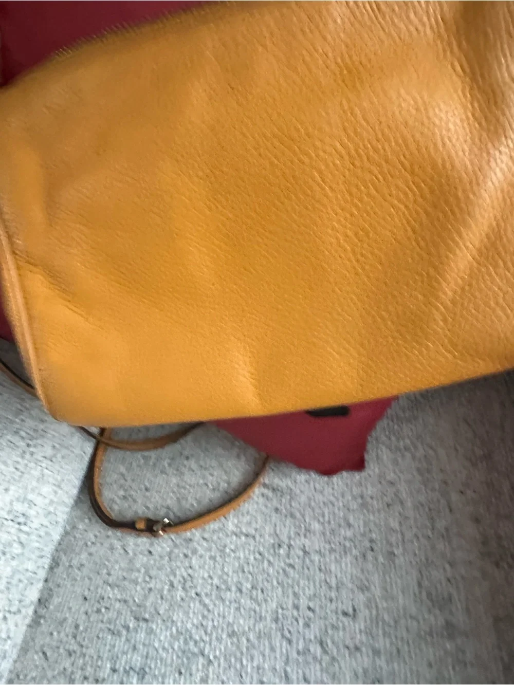 Coach Carrie Pebbled Leather Crossbody and chain handle in Mustard Yellow